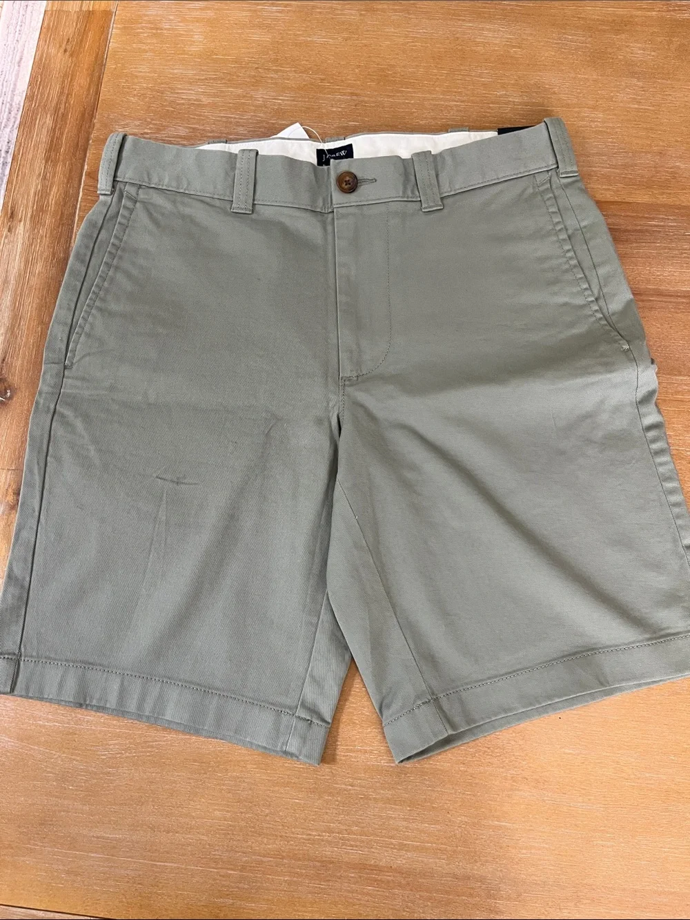 J. Crew Olive Green Flat Front Chino Shorts 29 NWT